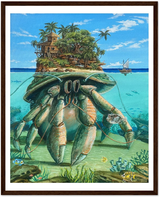 Wandering Isle - Premium Matte Paper Wooden Framed Poster 40x50 cm / 16x20″