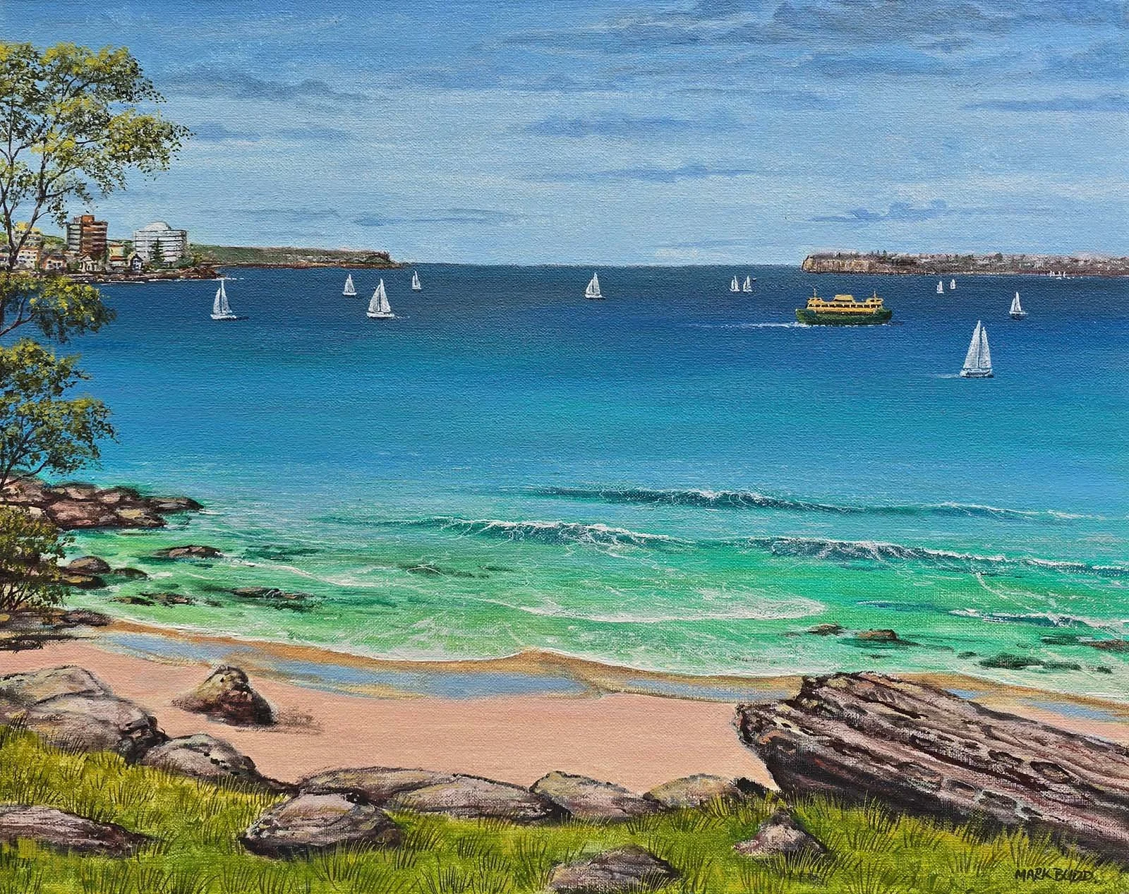 Looking Out To The Heads - Delwood Beach, Fairlight I 50 X 40 Cm