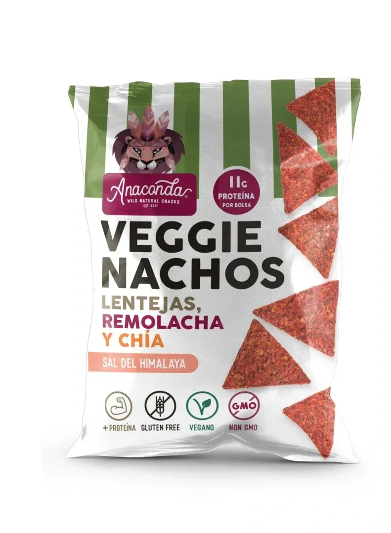 Veggie nachos de lenteja