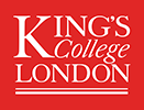King's College London logo in red and white