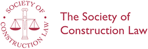 Logo of the Society of Construction Law with a balance scale and the organization's name