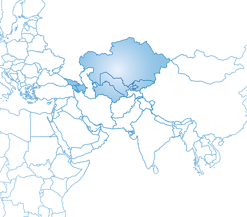 Map showing the geographical outline of Thailand with surrounding countries and bodies of water, highlighted in blue.