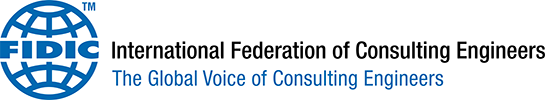 Logo of the International Federation of Consulting Engineers with a blue globe and text.
