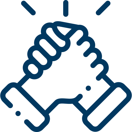 Icon of two hands clasped together in a handshake
