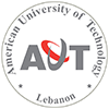 Logo of the American University of Technology Lebanon featuring a circular design with the university's initials 'AUT' in the center and the full name around the circle.
