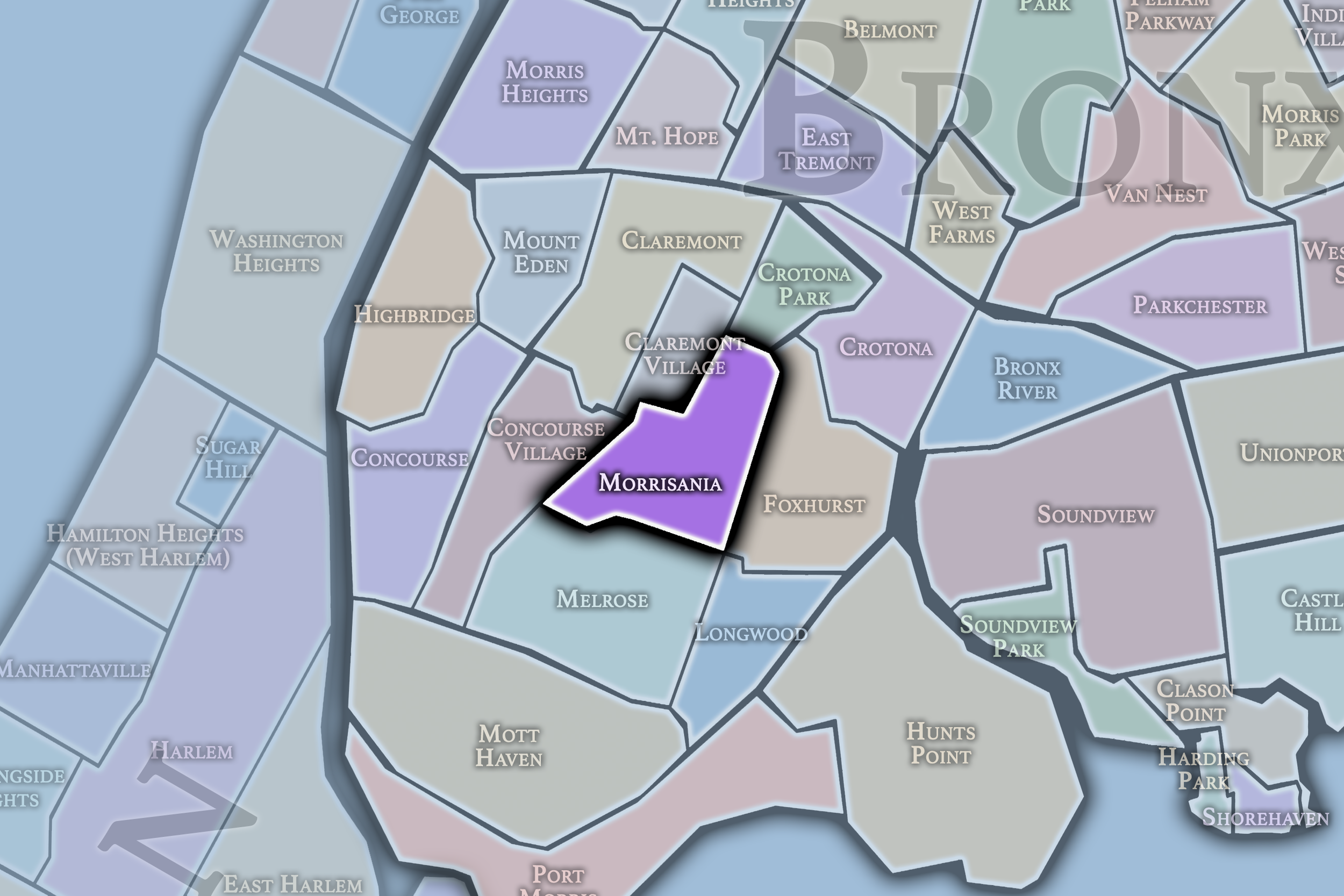 Morrisania Neighborhood Map.png