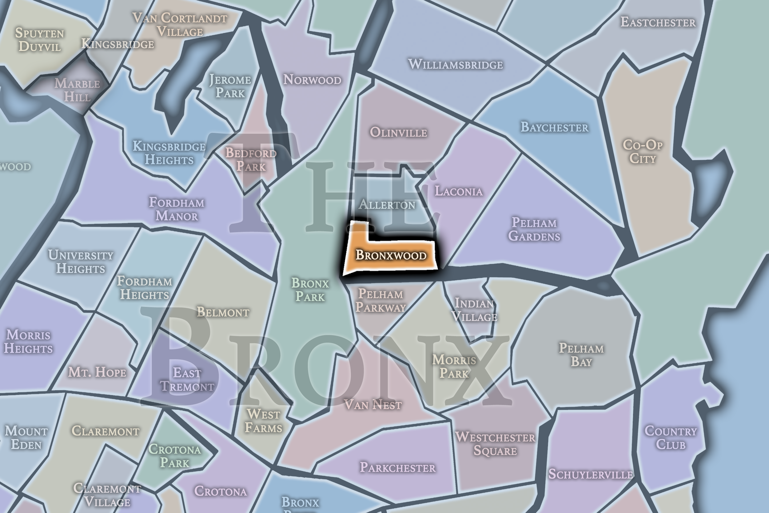 Bronxwood Neighborhood Map.png