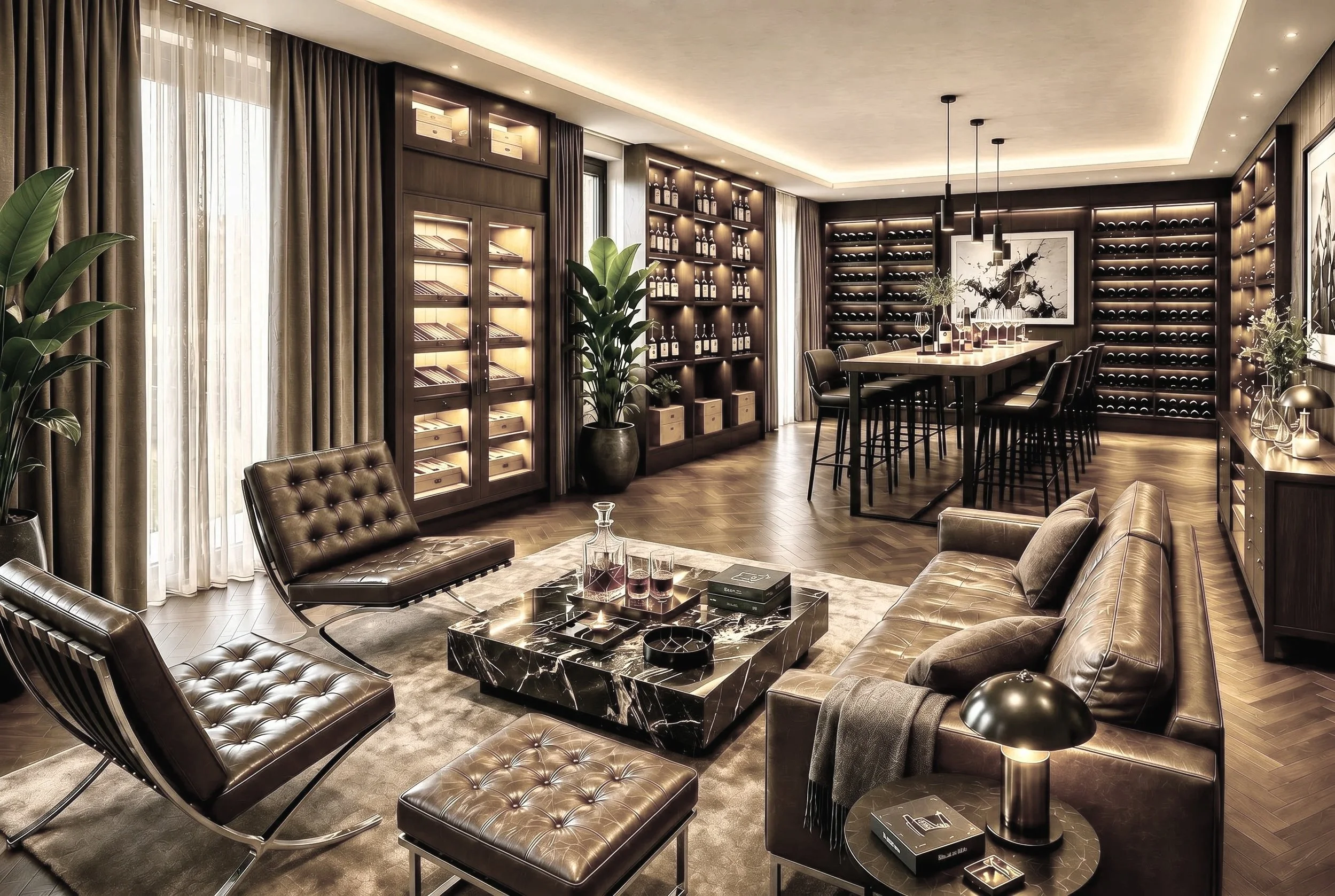 Gartenraum als Cigar Lounge