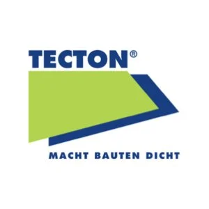 Logo von Tecton mit dem Slogan 'Macht Bauen Dicht'