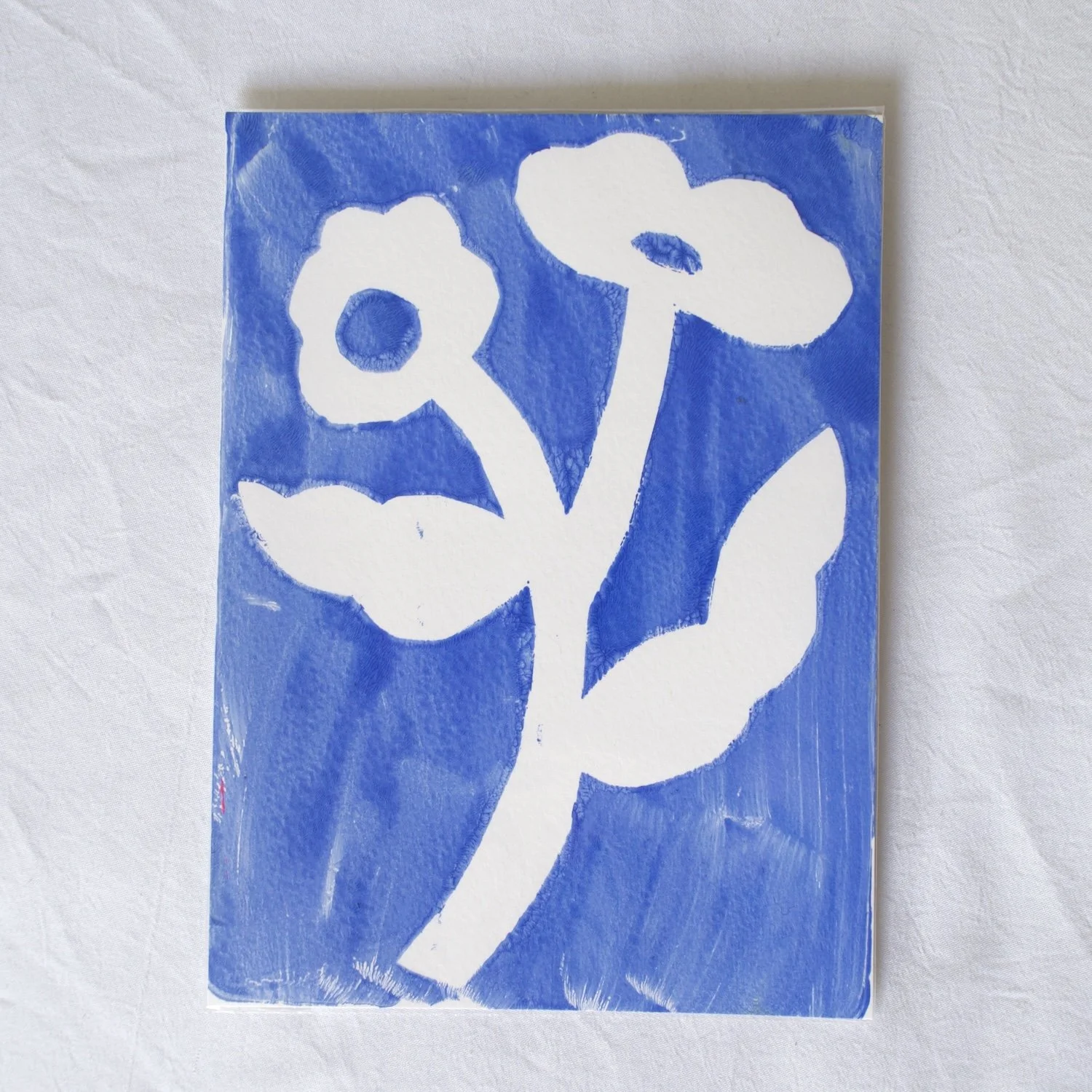 Flower Cut Out Mono Print