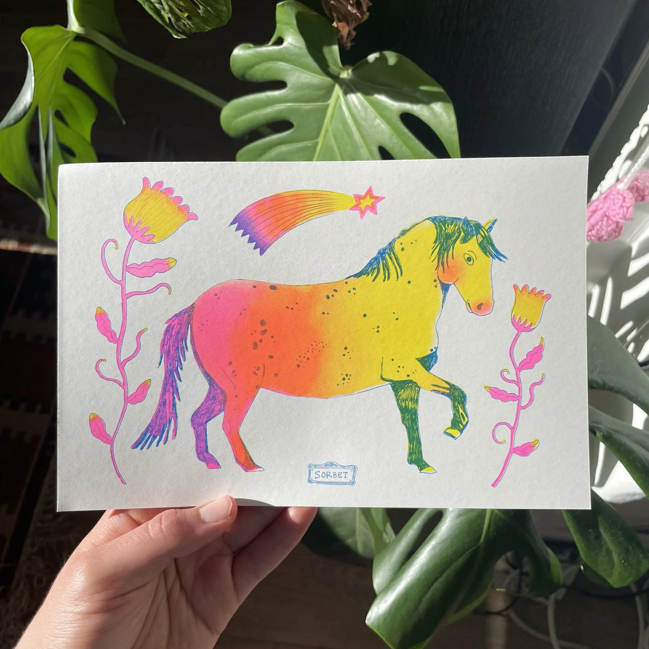 Horsie Riso Print