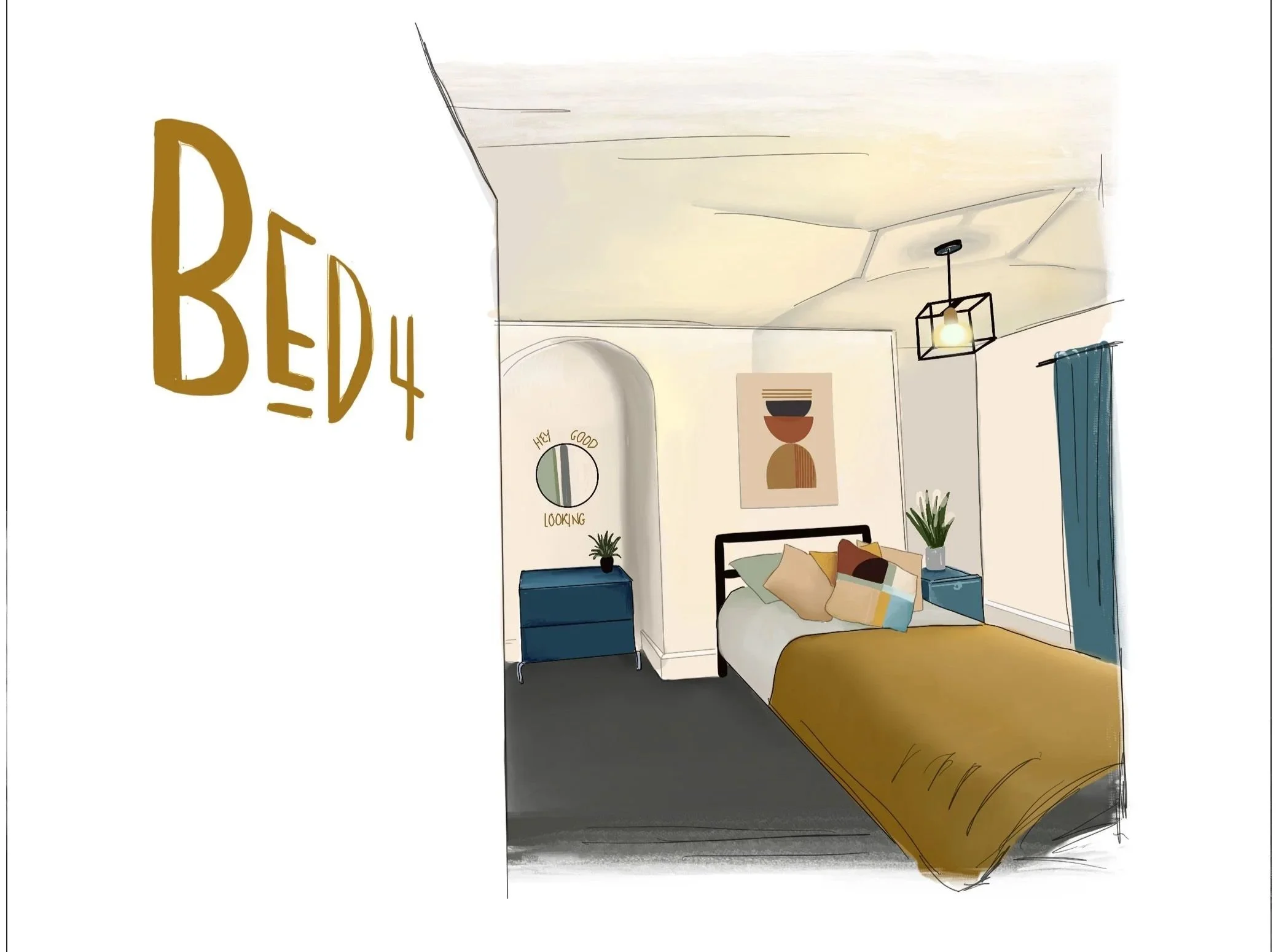 Illustration of a LivdIn property bedroom