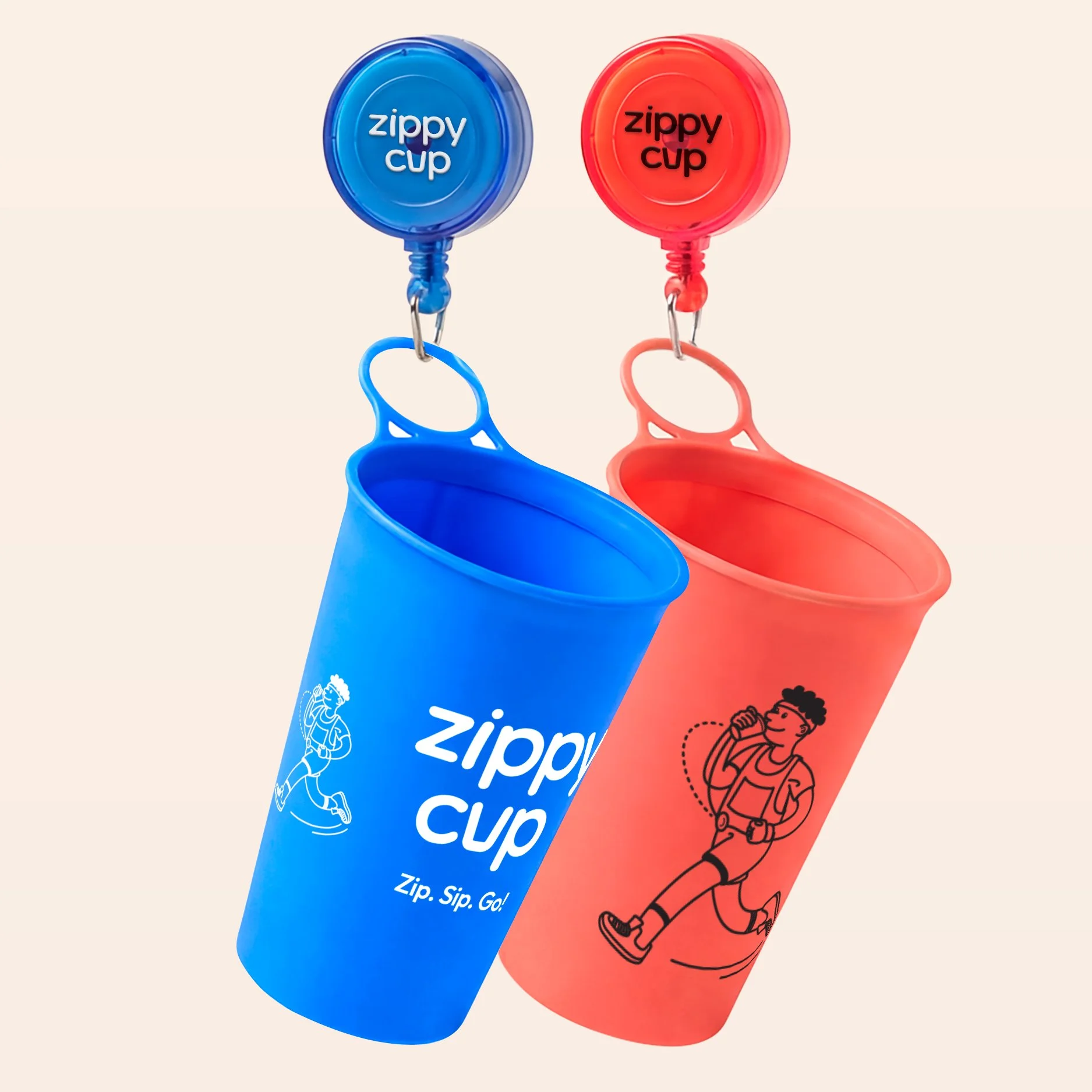 Hydro Blue + Blaze Orange Zippy Cups (2 pack)