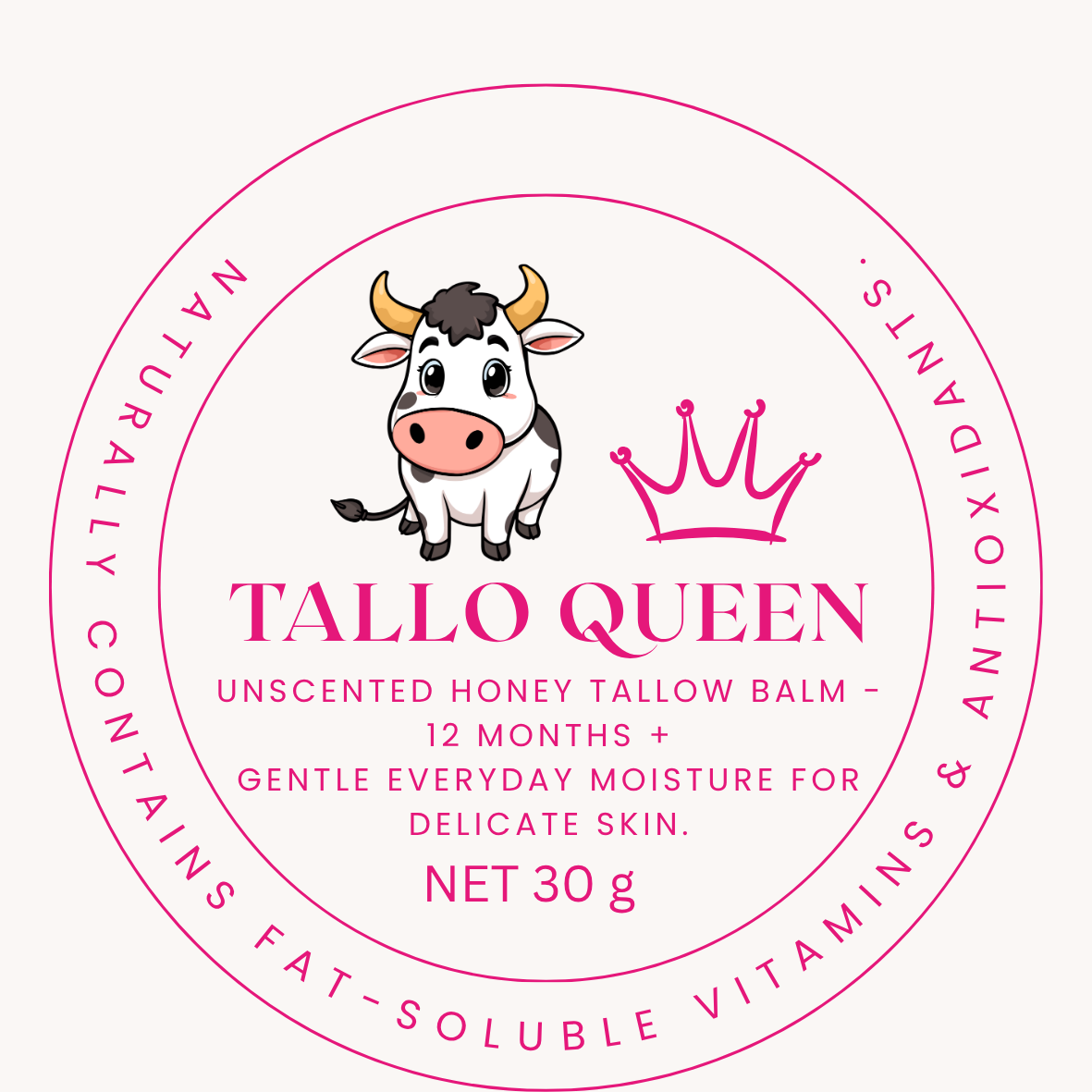 30g, KID'S UNSCENTED HONEY TALLOW BALM.