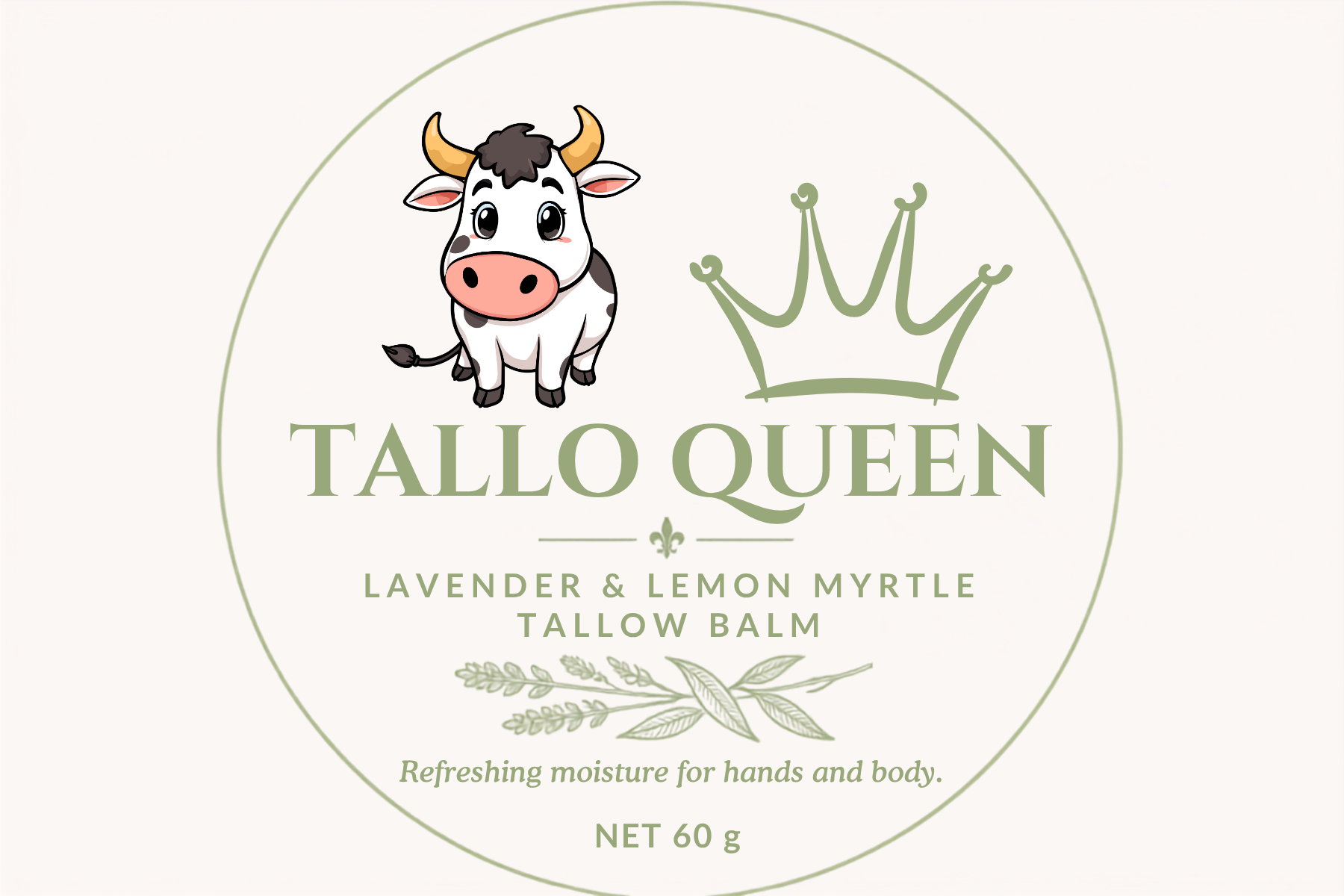 LAVENDER LEMON MYRTLE TALLOW BALM, 60g.