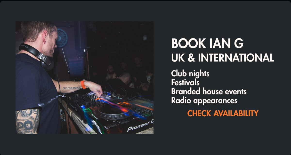 Ian G performing piano house at a club, available for UK and international DJ bookings