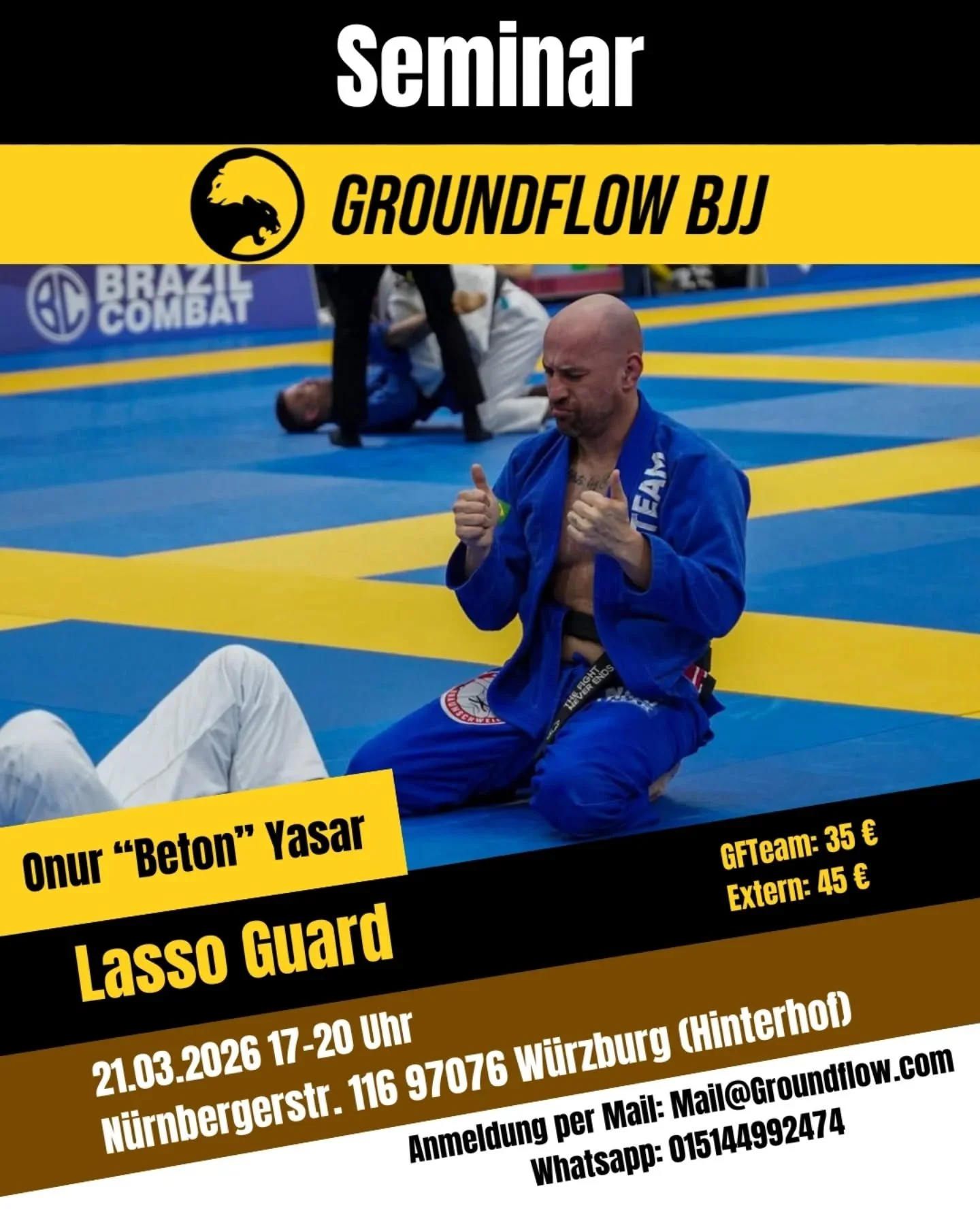 Das n&auml;chste Seminar steht an💪
@onurbetonbjj zeigt uns am 21.03.26 von 17-20 Uhr sein A-Game, Lasso Guard😊
Alle Teams sind Herzlich willkommen 🥳
.
.
.
.
.
.
.
.
.
.
.
.
.
.
.
#bjj #lassoguard #jiujitsu #w&uuml;rzburg #kampfsport