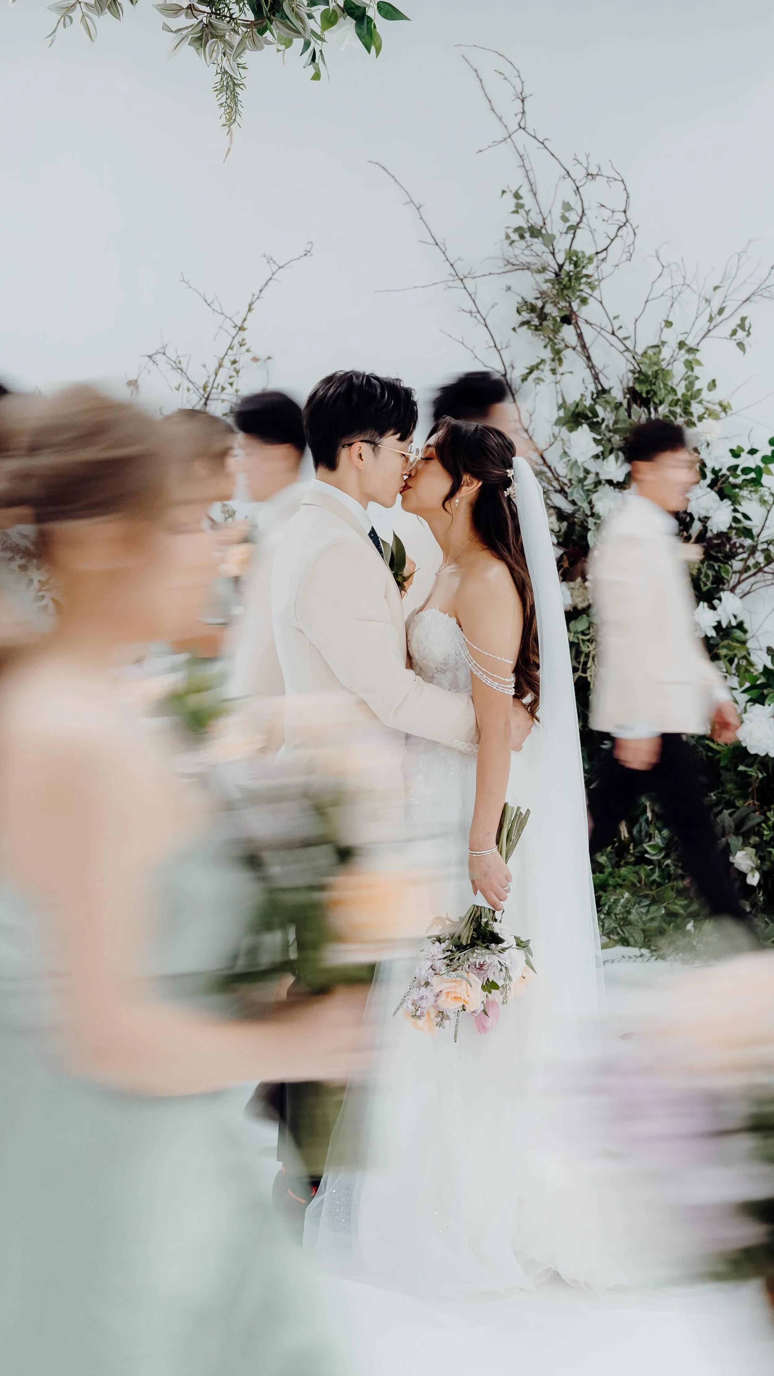 couple's wedding reception at Whitestone Events