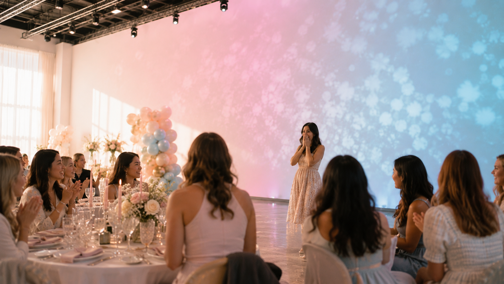 Bright pastel celebration in festive setting