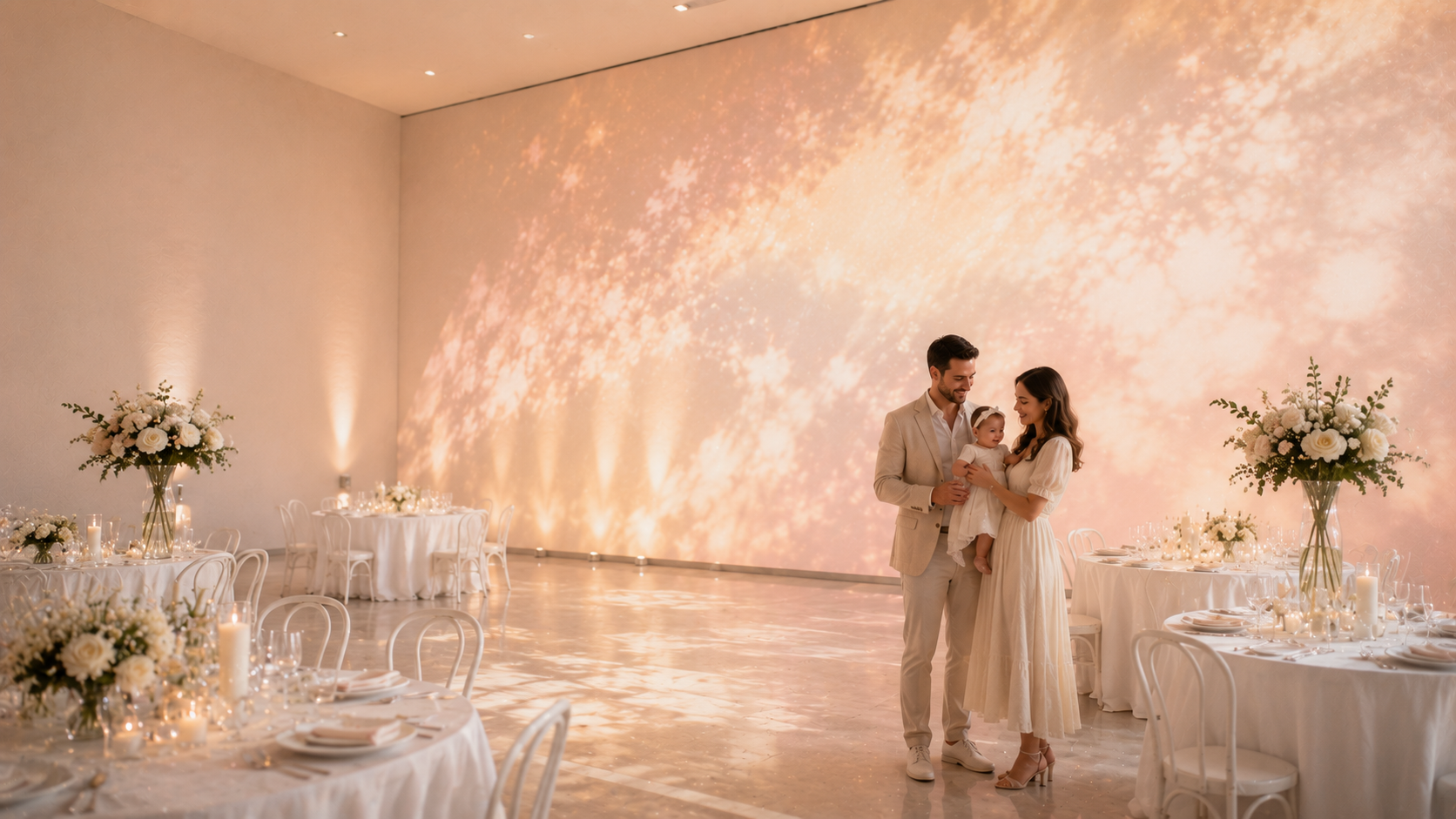Elegant family celebration in soft lighting