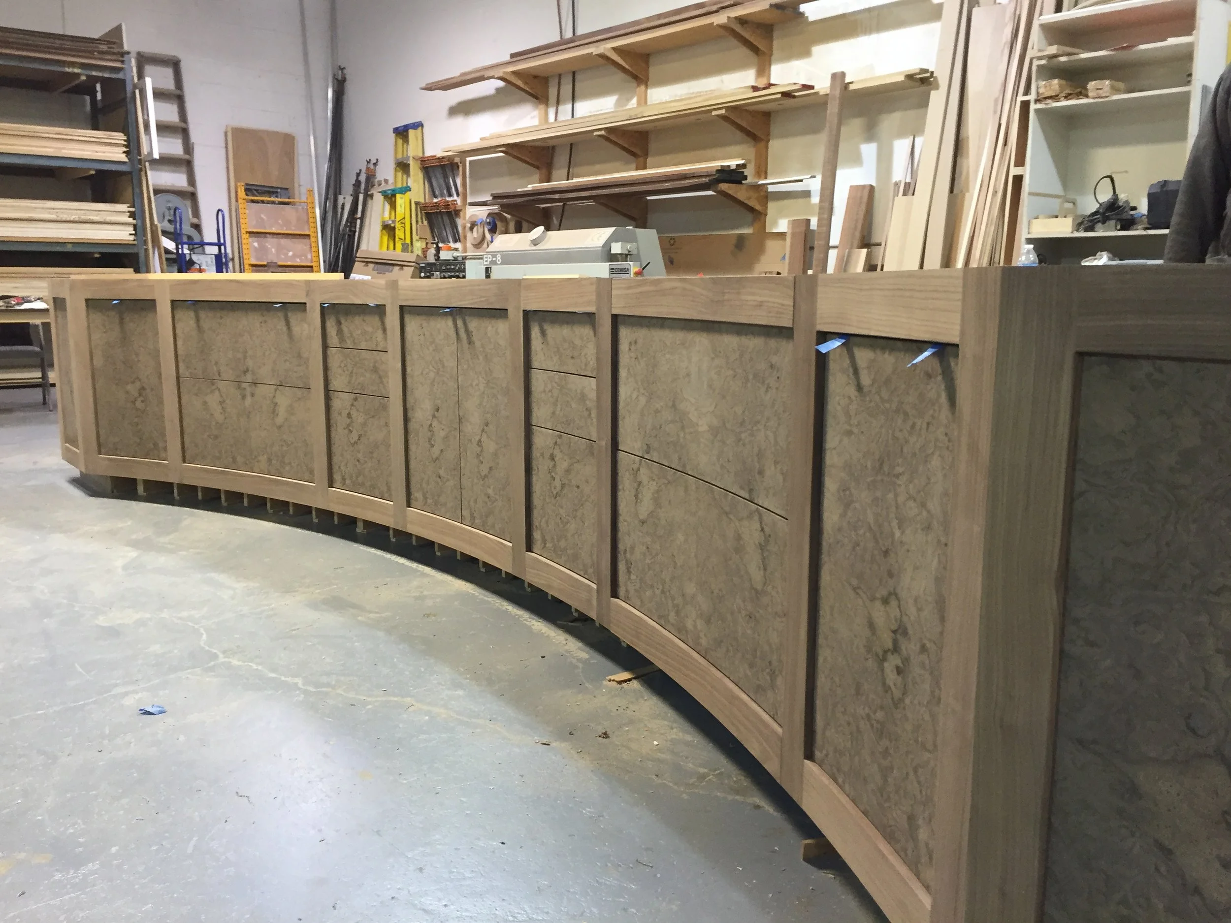 Curved cabinetry