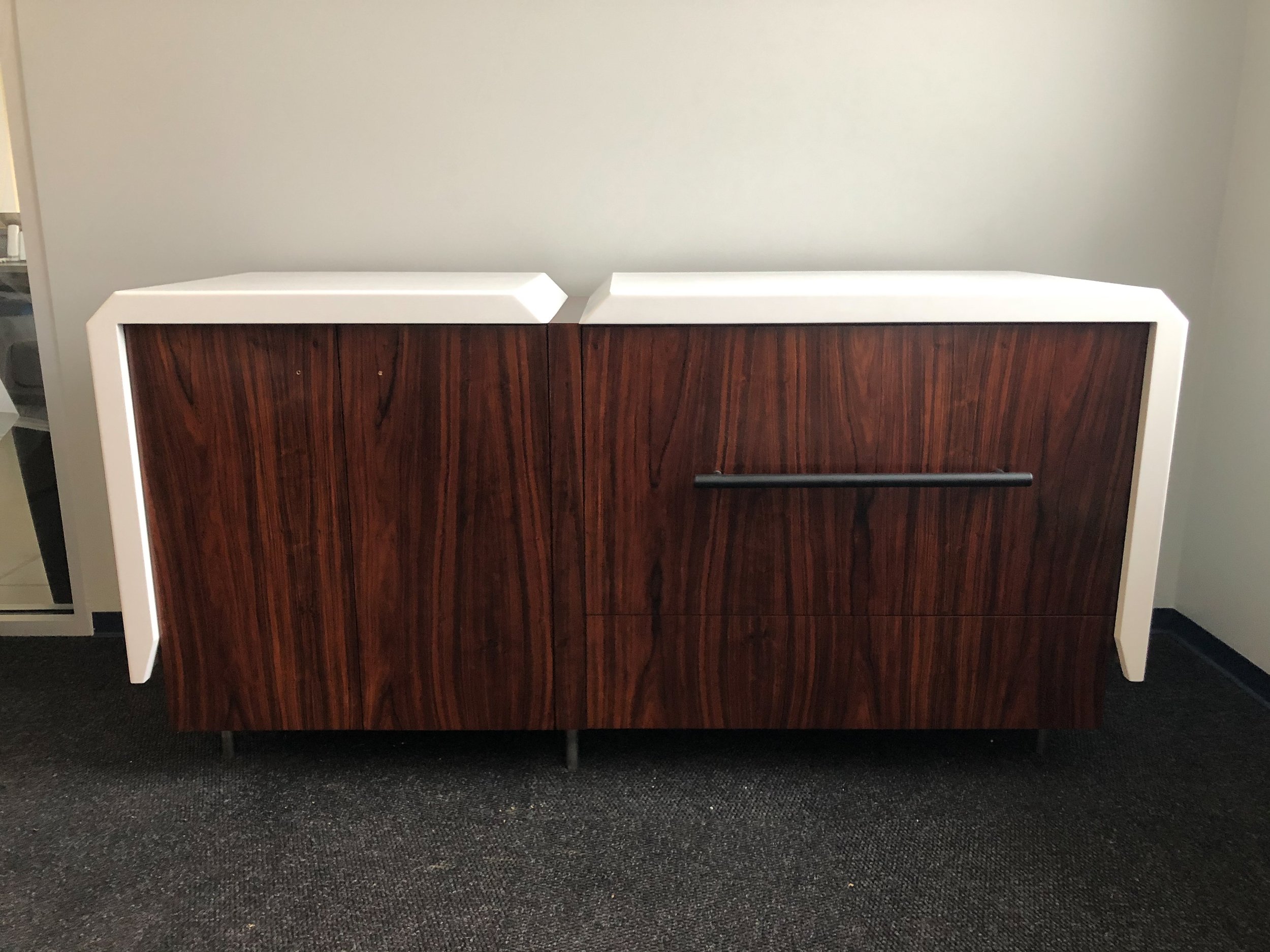 Exotic veneer cabinet