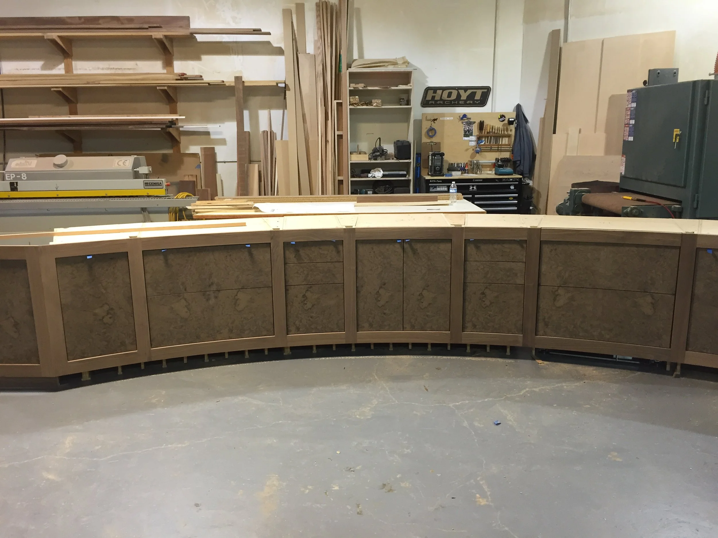 Curved cabinetry