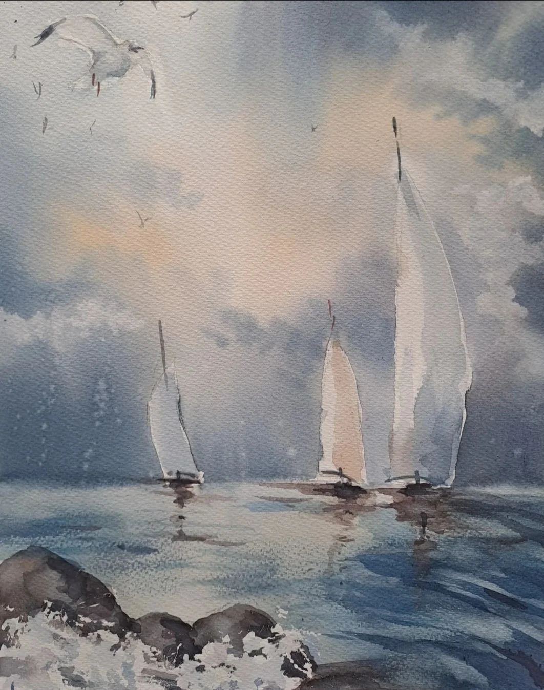 sailors, watercolor 