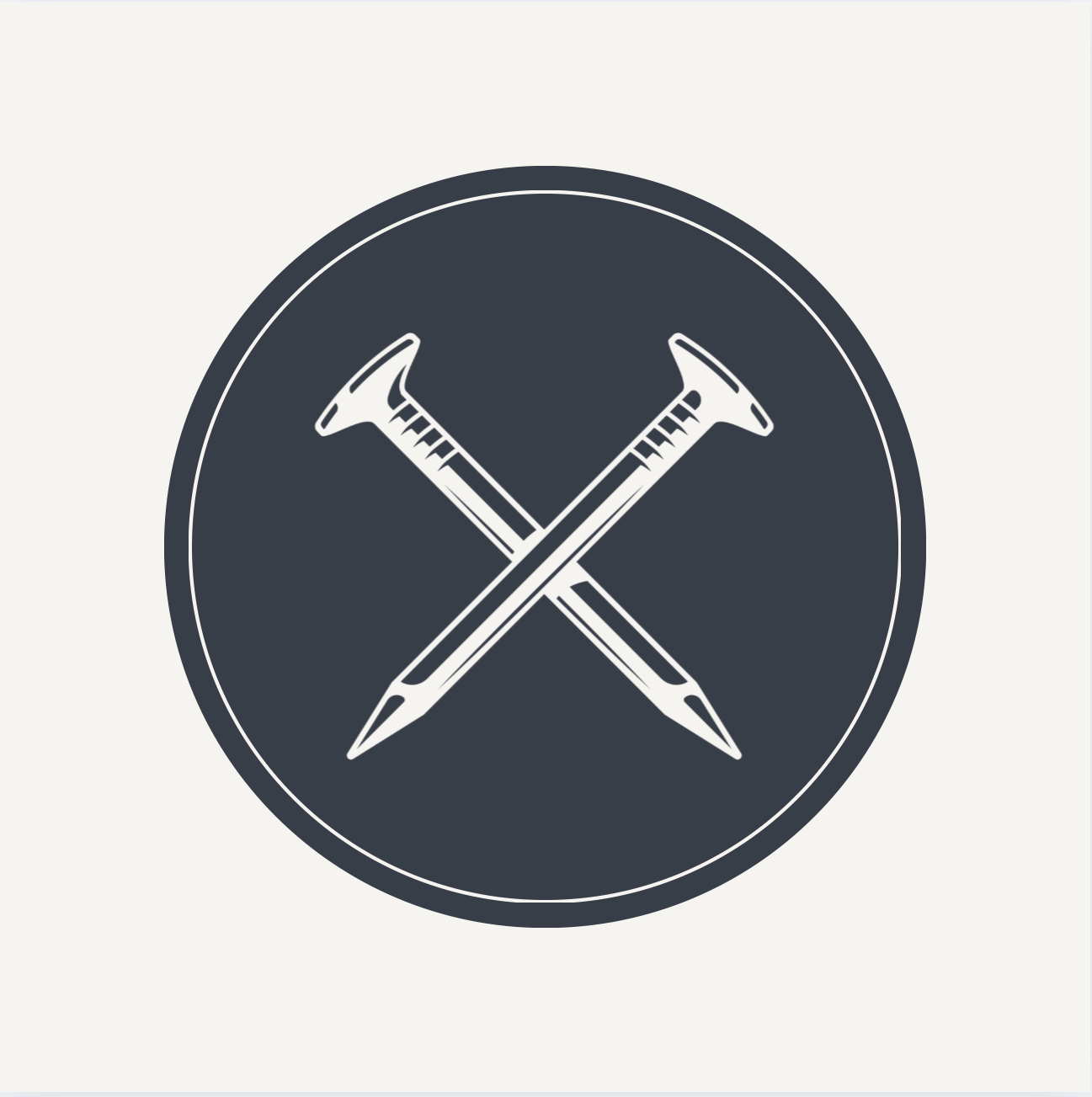 Icon with two crossed pencils inside a dark circle.