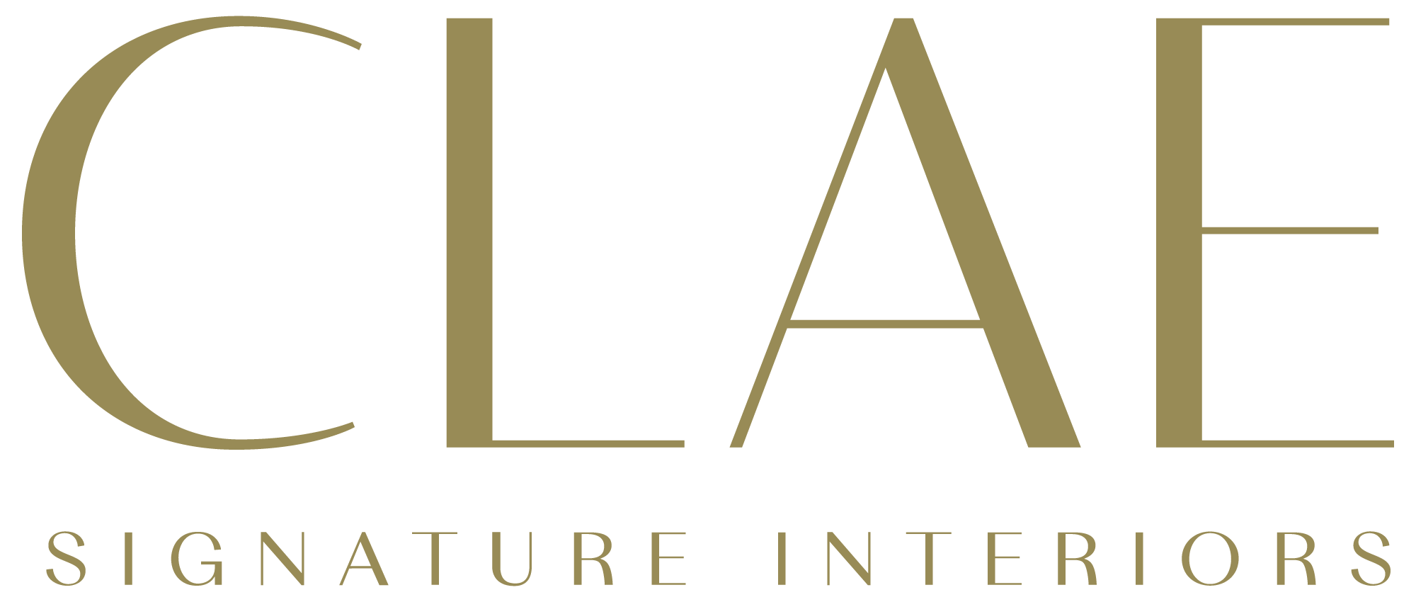 CLAE Signature Interiors logo u zlatnoj boji.