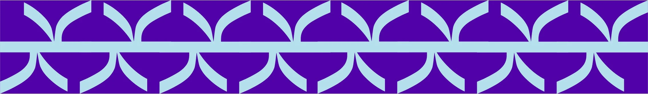 Een patroon met blauwe en paarse geometrische vormen die herhaald worden.