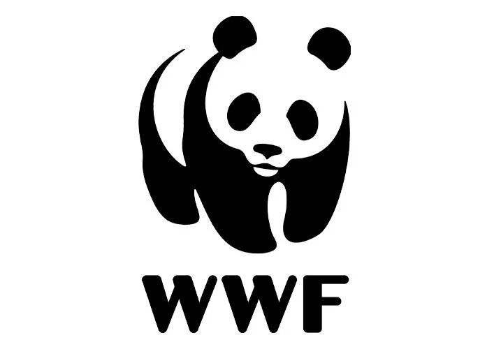 Black and white WWF logo featuring a panda with the letters 'WWF' underneath.