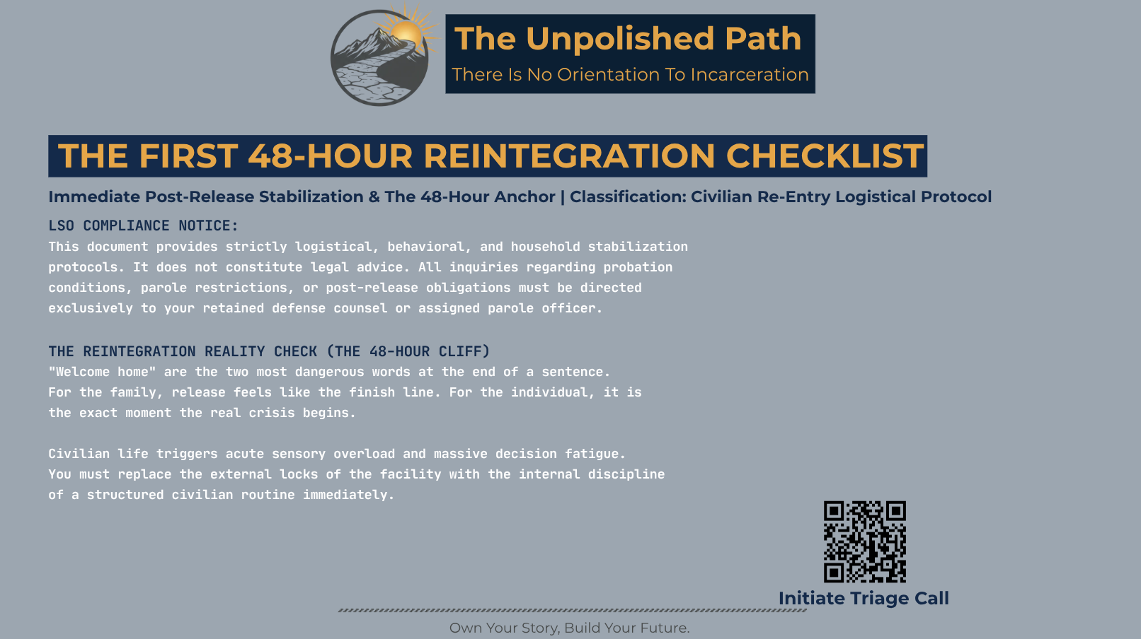 First 48 Hour Reintegration Checklist