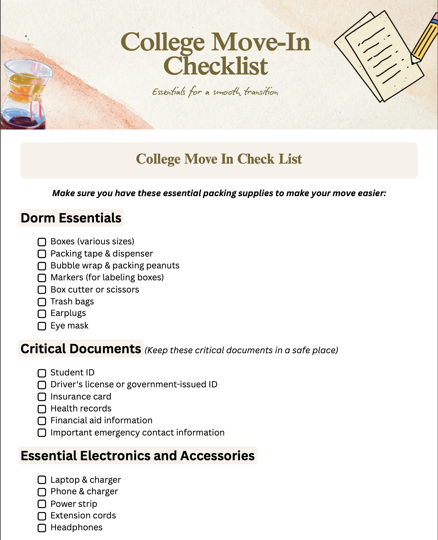 Your Ultimate Move In Day Guide Free