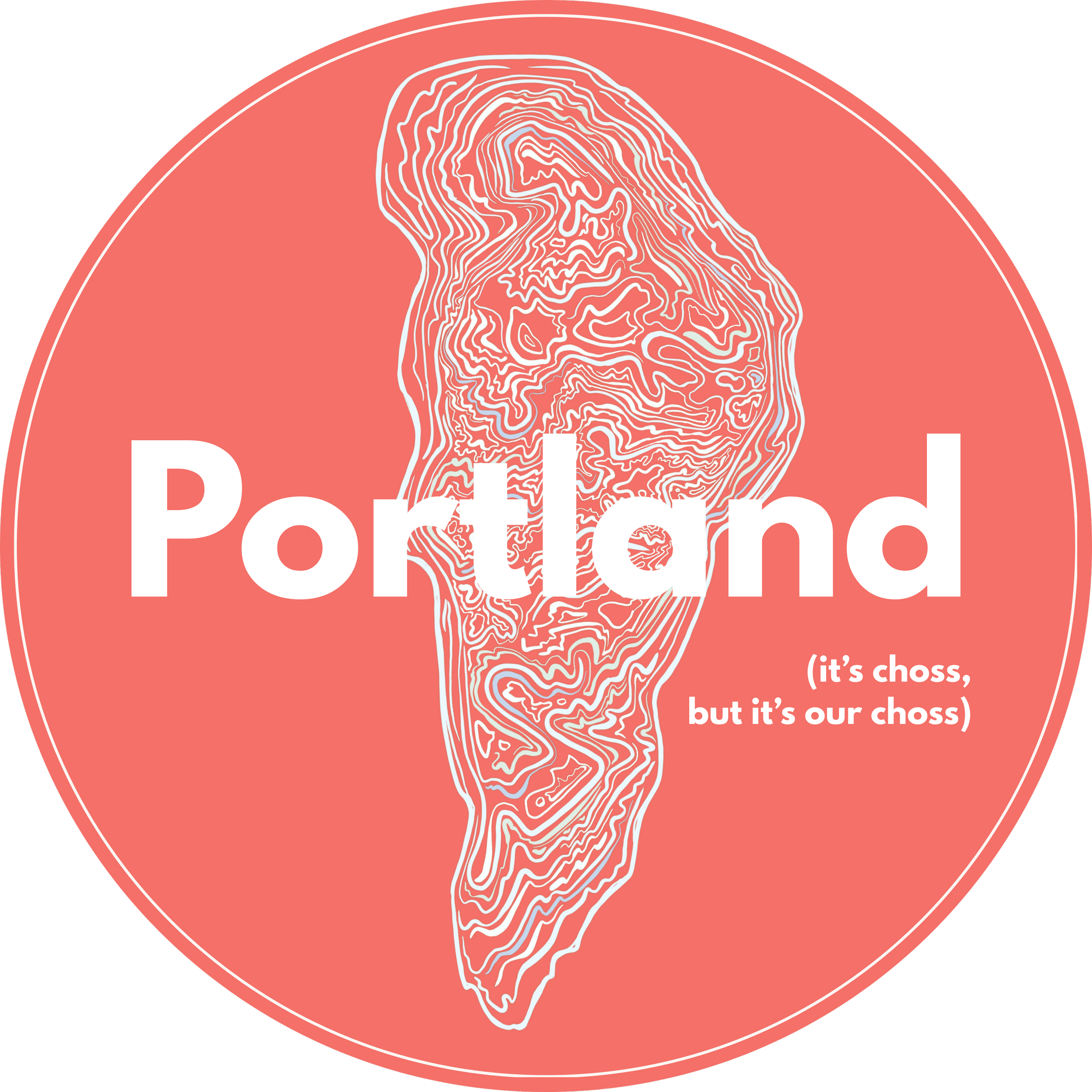 Portland Choss Forest Pink and Light sticker