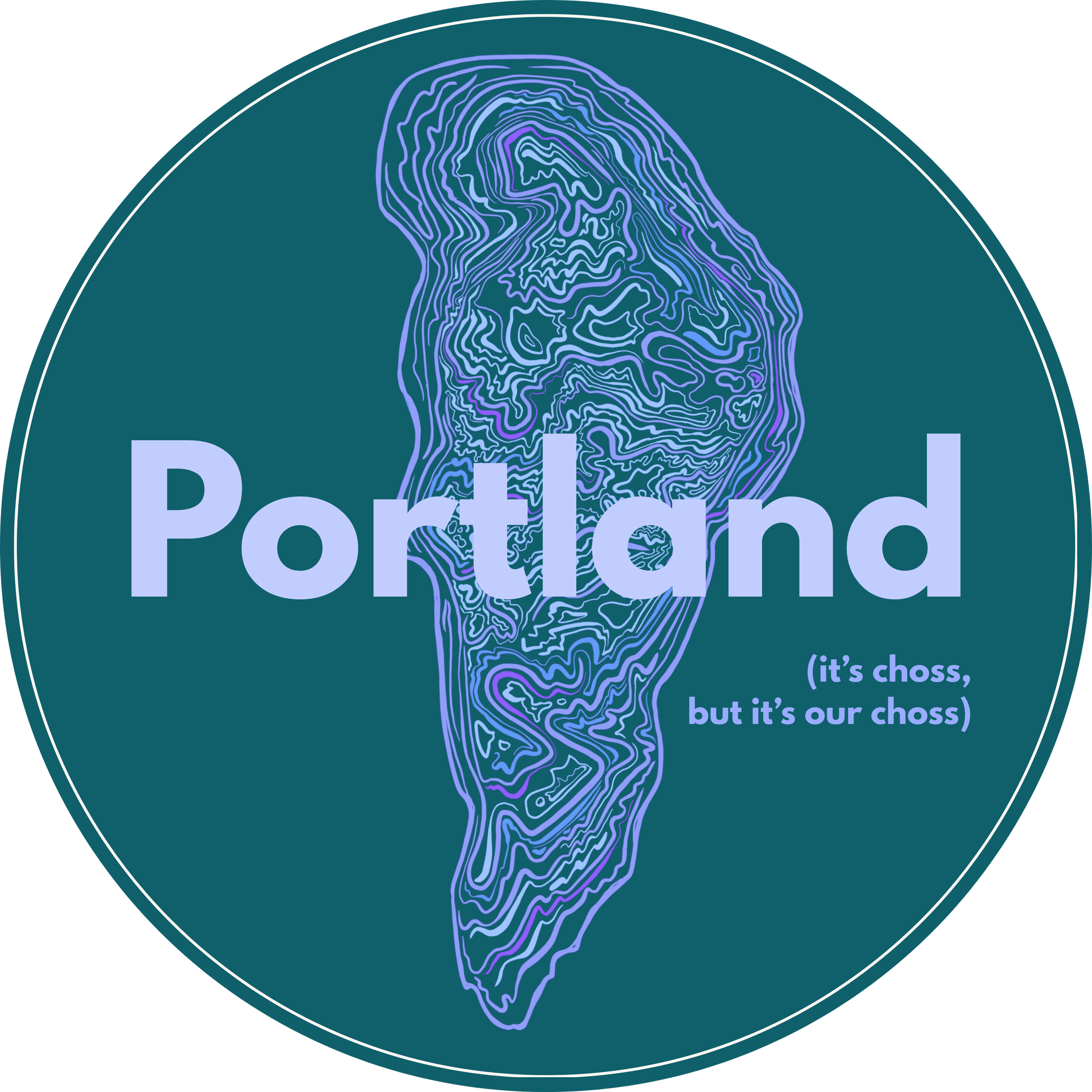Portland Choss Forest Green sticker