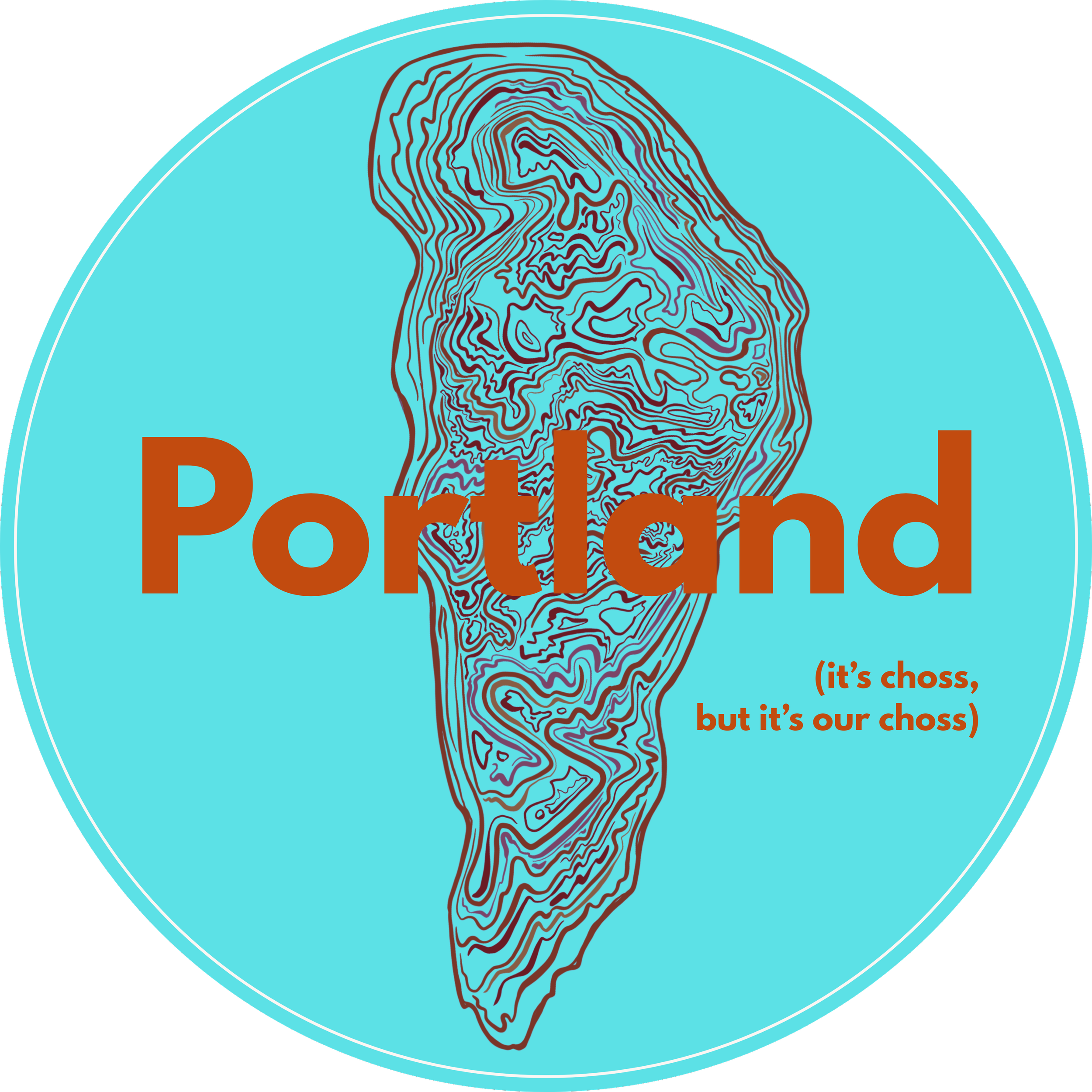 Holographic 10cm Glossy sticker - ‘Portland Choss'