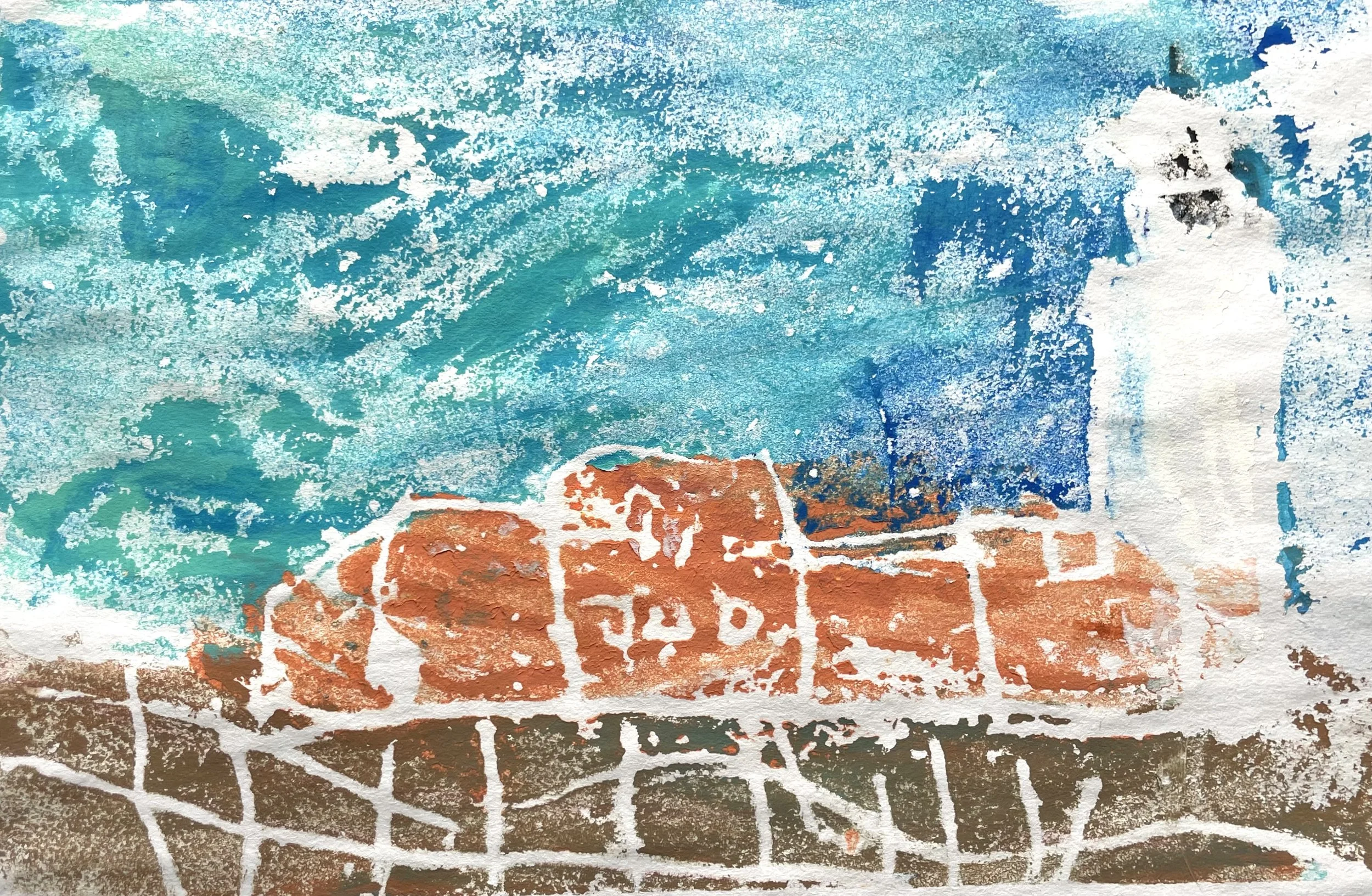 I.K., White Line Print, 5 in x 7 in 