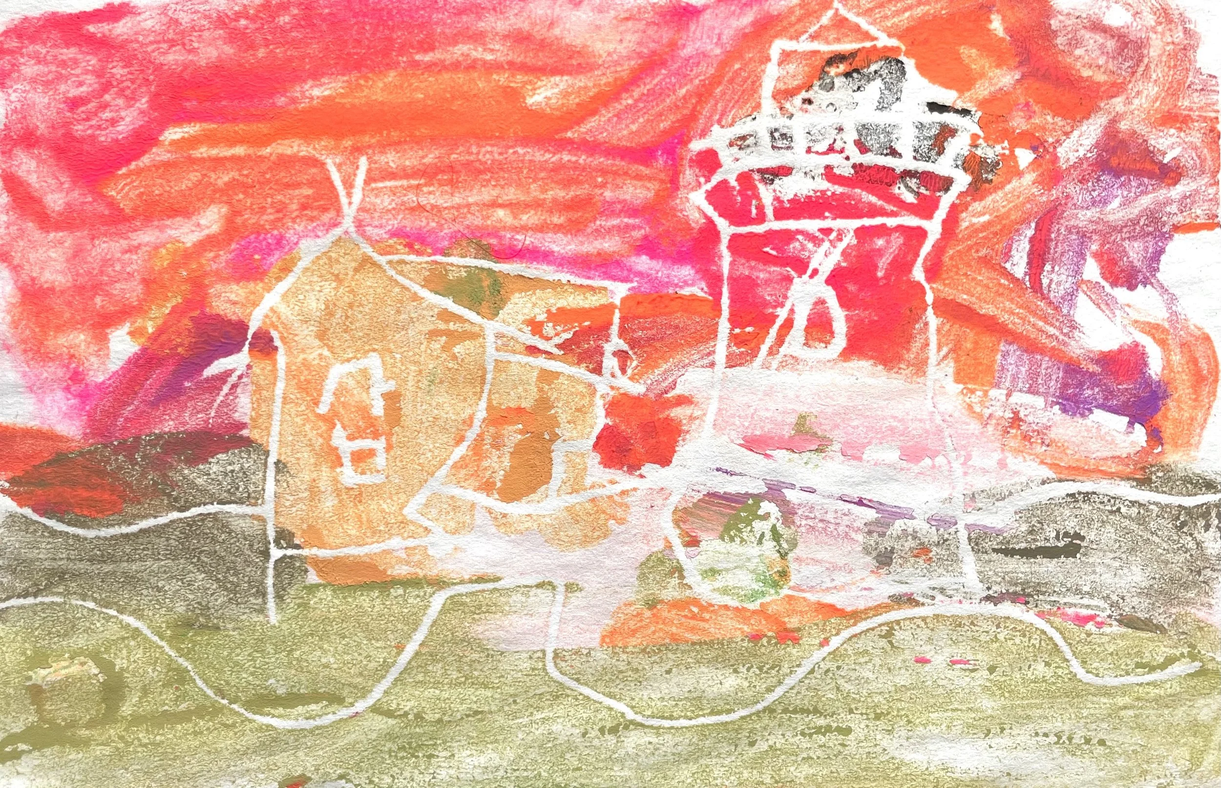 I.H., White Line Print, 5 in x 7 in