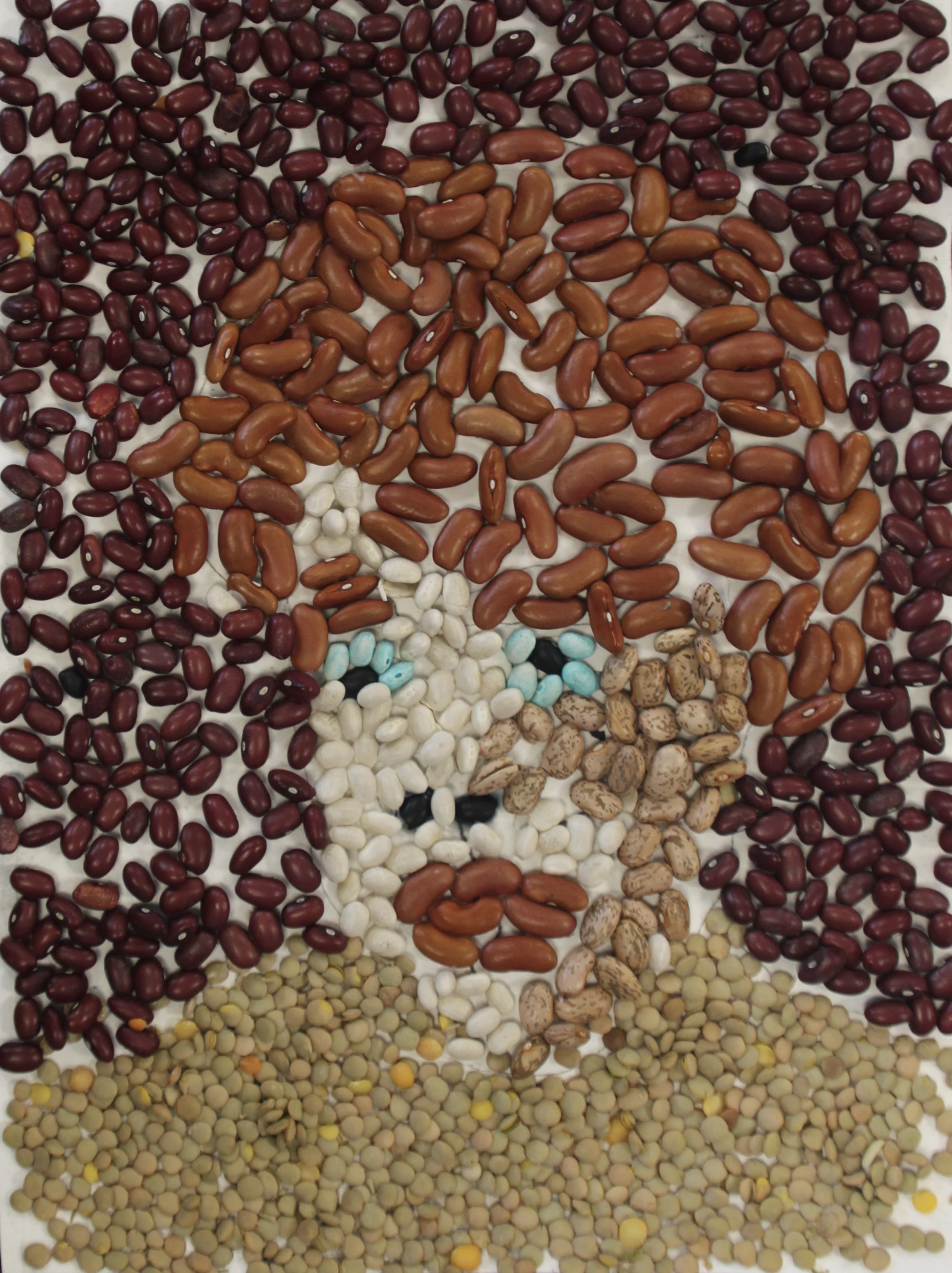 J.W., Beans on paper, 9 in x 12 in 