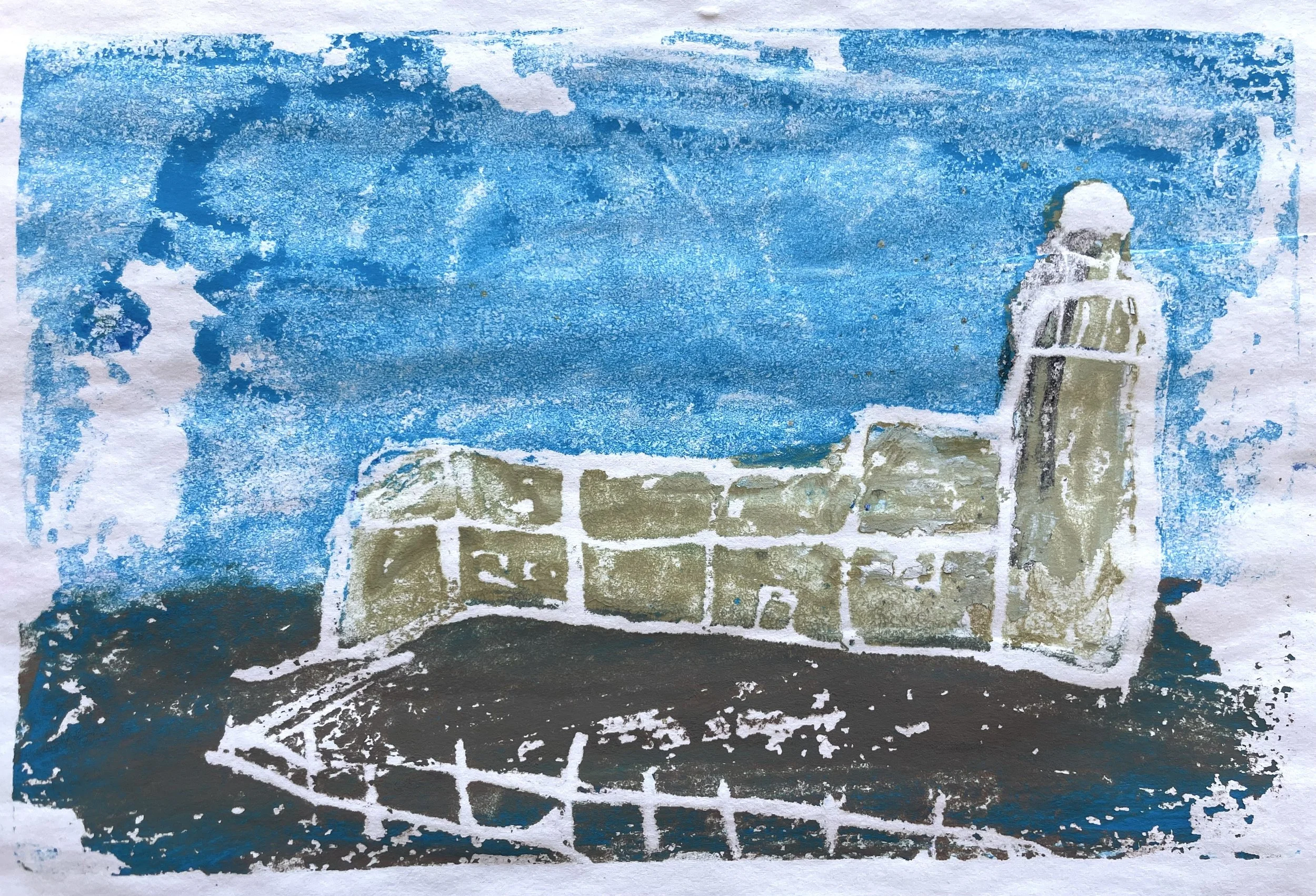 A.L., White Line Print, 5 in x 7 in