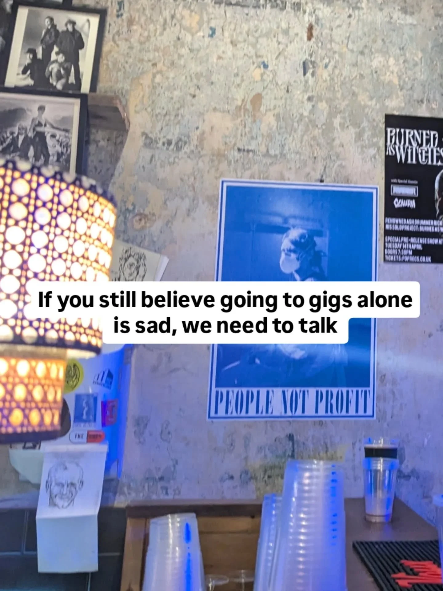 I went to a gig alone this week and it was mega.

Grief doesn't always look like you think. Sometimes, you need to be in a crowded room with a baseline vibrating through your chest. 

Still got the stamp on the back of my hand ⚡