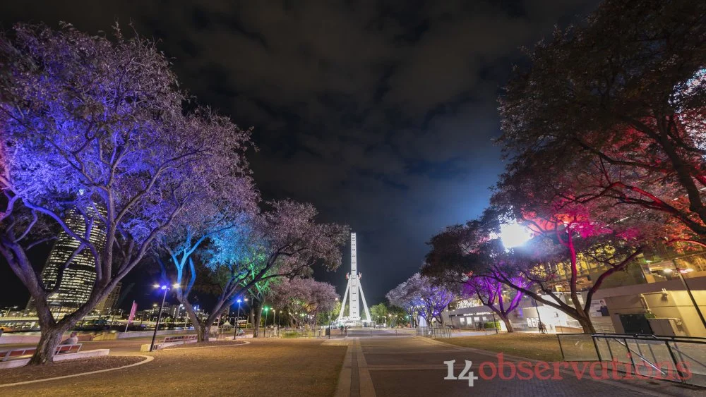 The beautiful night feel around Southbank, Brisbane.