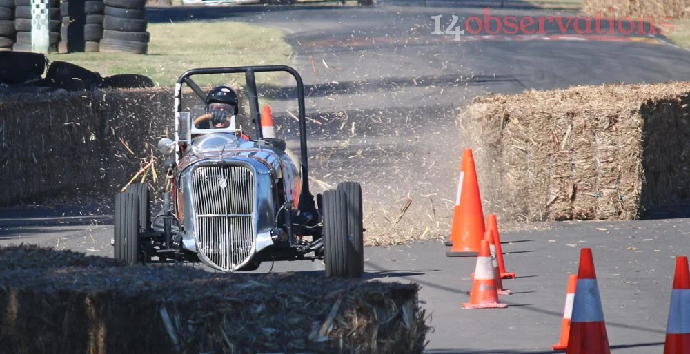 Close action at the Leyburn races.