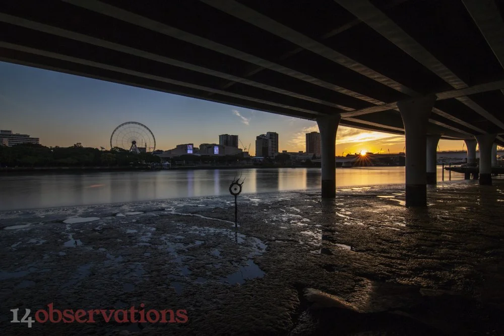 Sunset under the expressway