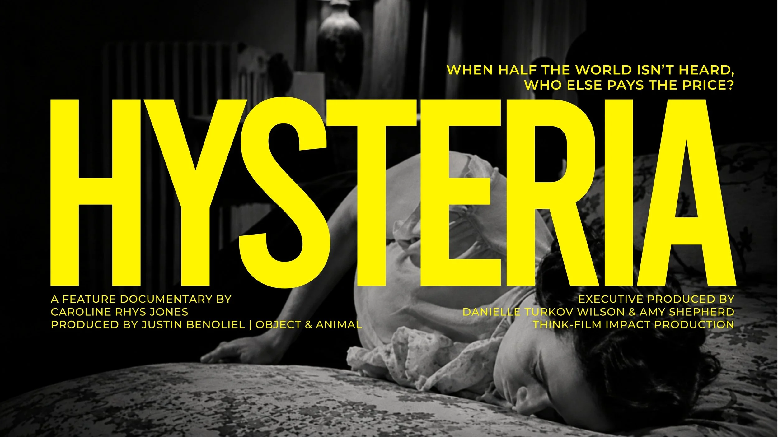 Key artwork for HYSTERIA, a feature documentary about medical sexism and gender bias in healthcare