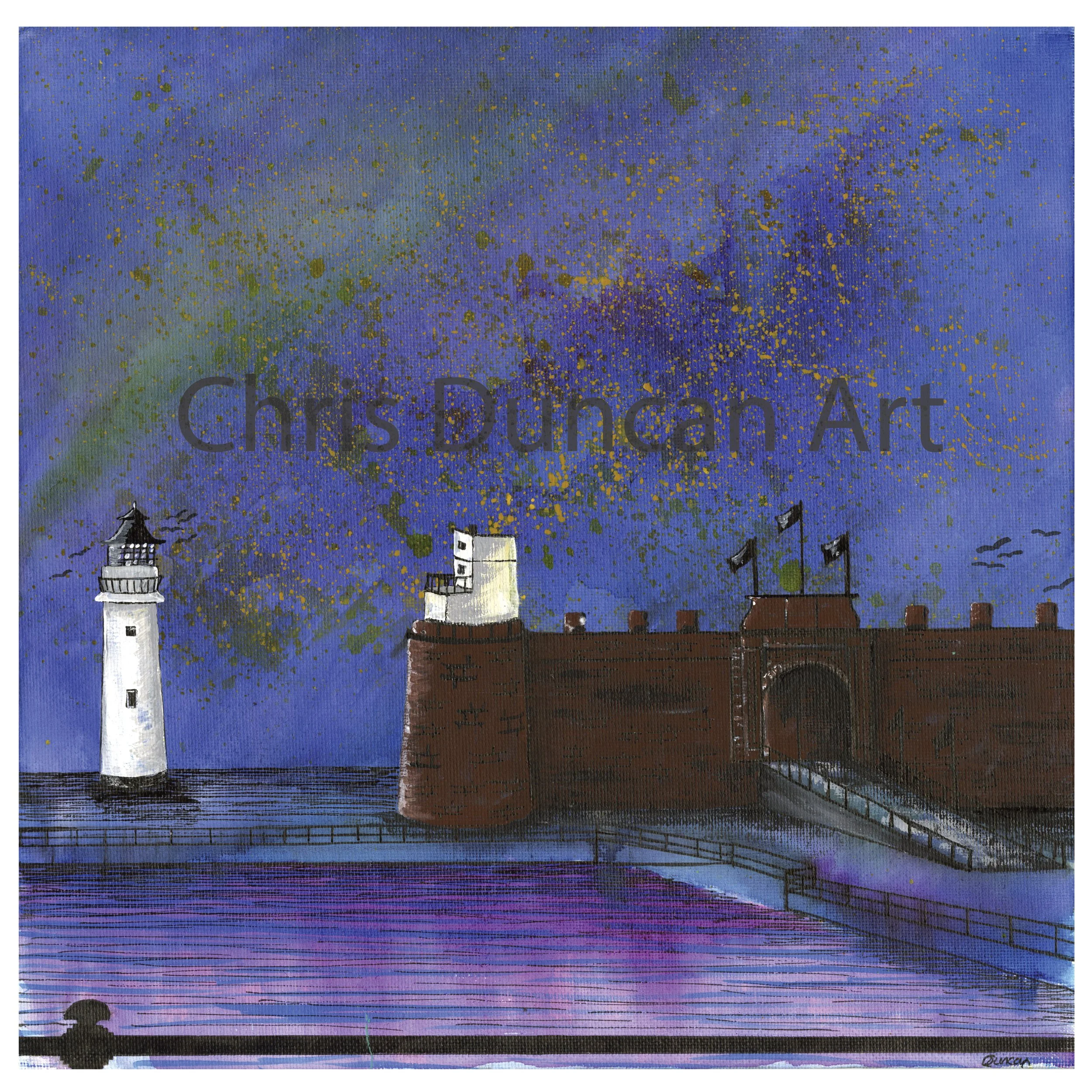 Limited Edition Giclée Print; Night Sky over New Brighton, Wirral
