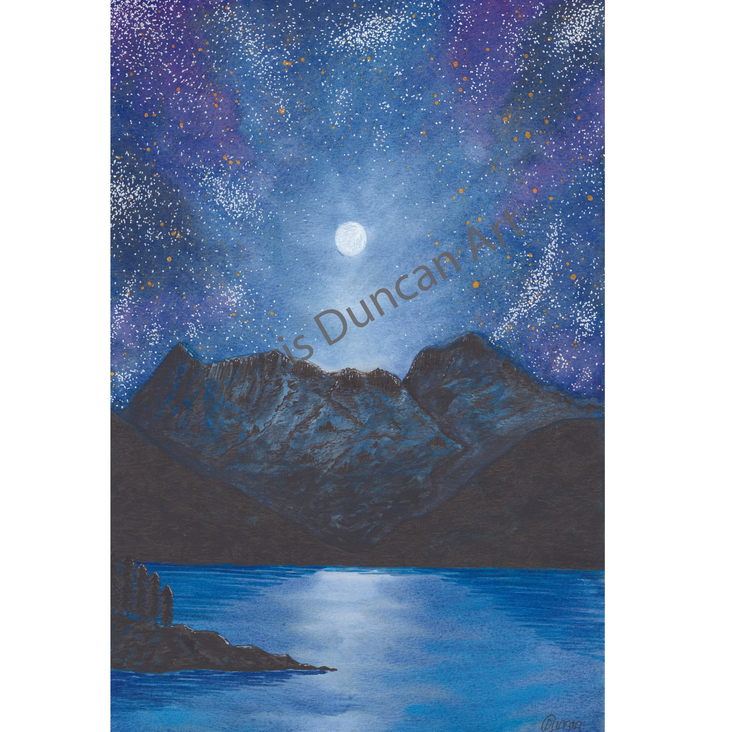 Starry Night Sky Over Blea Tarn. Signed and Framed Original