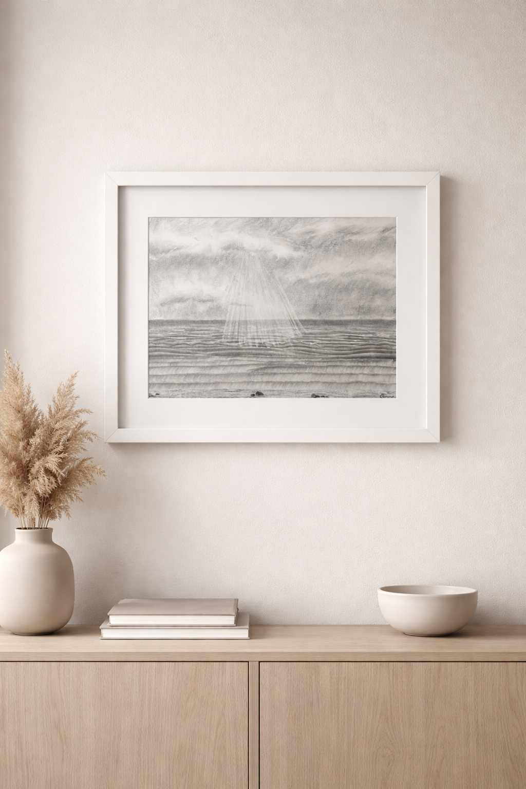 'The Tide and the Sun coming in'; Framed and signed Original