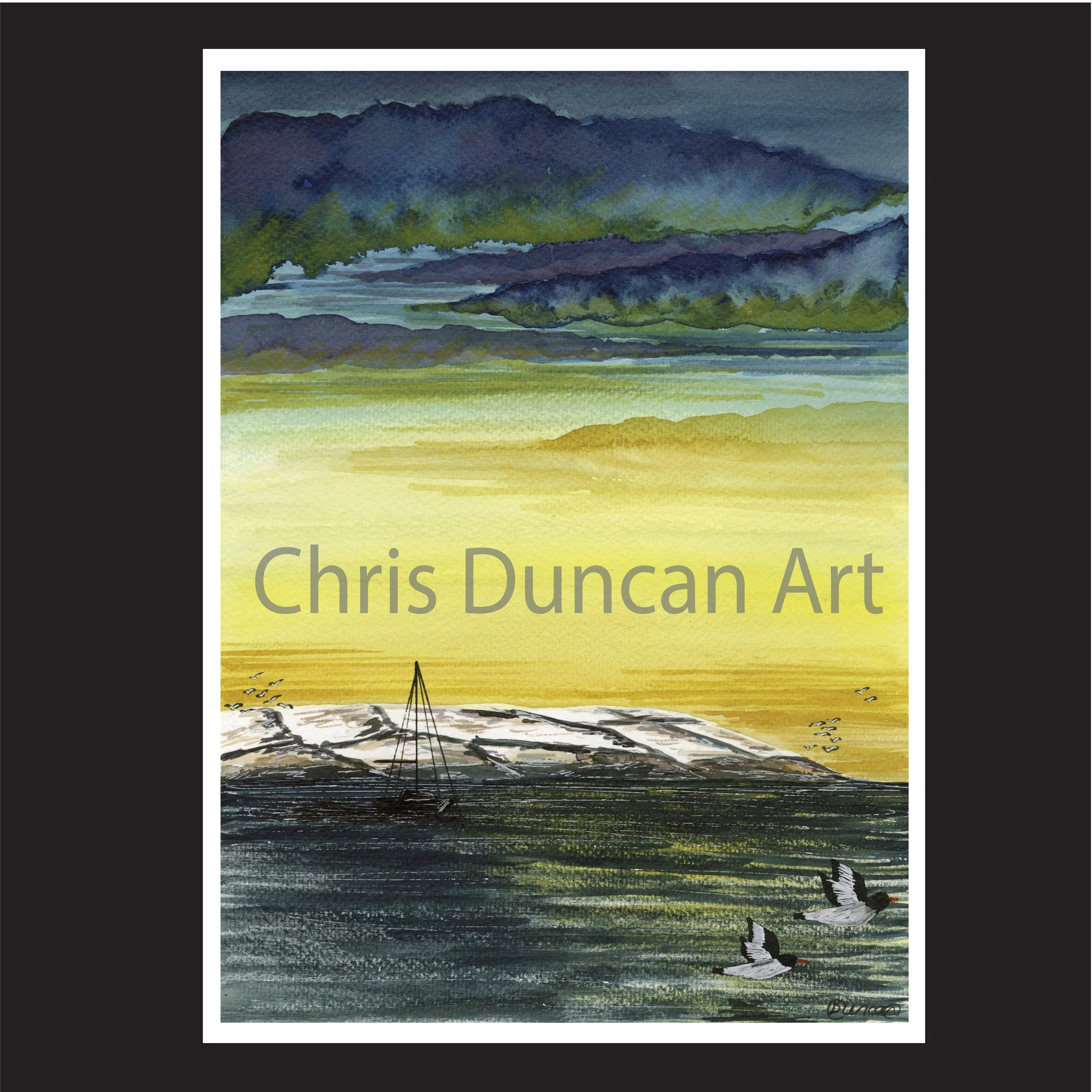 Limited Edition Giclée Print; Snowy Welsh Hills over the River Dee